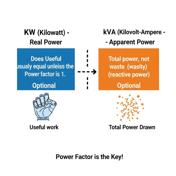 Quelle est la diff&eacute;rence entre KW et KVA